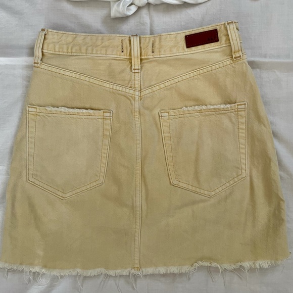 Abercrombie & Fitch Pale Yellow Jean Mini Skirt - Picture 6 of 8